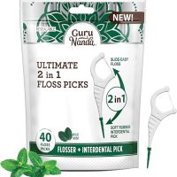 GuruNanda 2 in 1 Dental Floss Picks 40 Count